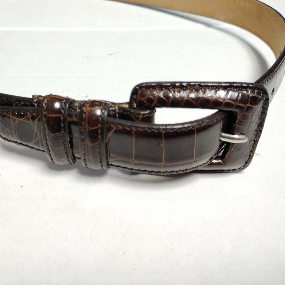 ❤️Womens Amazing WCM Genuine Brown Crocodile Belt USA Sz Medium main image 6